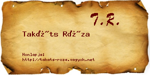 Takáts Róza névjegykártya